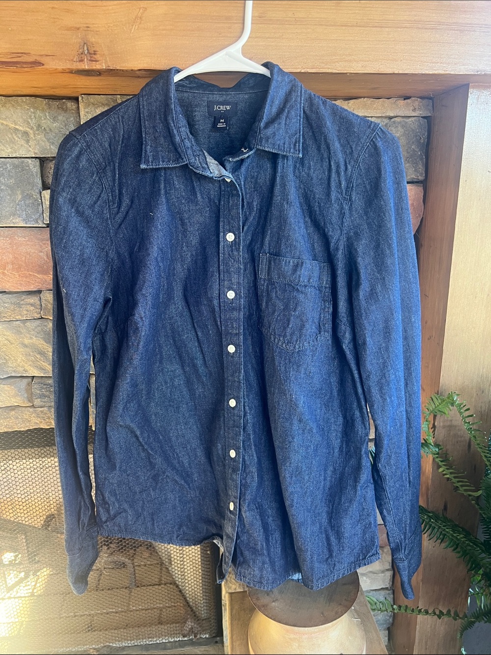 J. Crew Women’s Dark Indigo Button-Down Denim Shirt